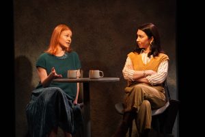 Kate MacCluggage and Danielle Ryan in a scene from The Approach at the Irish Rep. Photo by Carol Rosegg